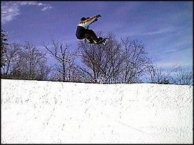 Snowshoe's all-snow halfpipe recently opened, and  it didn't take long for snowboarders long to discover this.