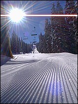 Even by mid-day, there's plenty of untracked corduroy to cruise down.