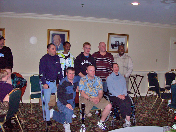 Back row: Manny Pina, Christian Ivory, Clay Henson, John Keith, and Hilbert Caesar.  Front row: Karl Dorman, Mike Dinkel, and Mariah Kochavi.