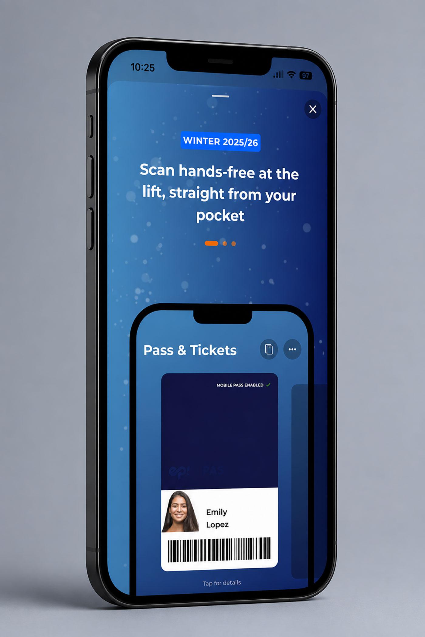 The Epic app allows guests to use their smartphone as their lift ticket at Vail Resorts properties. The Epic app allows guests to use their smartphone as their lift ticket at Vail Resorts properties.