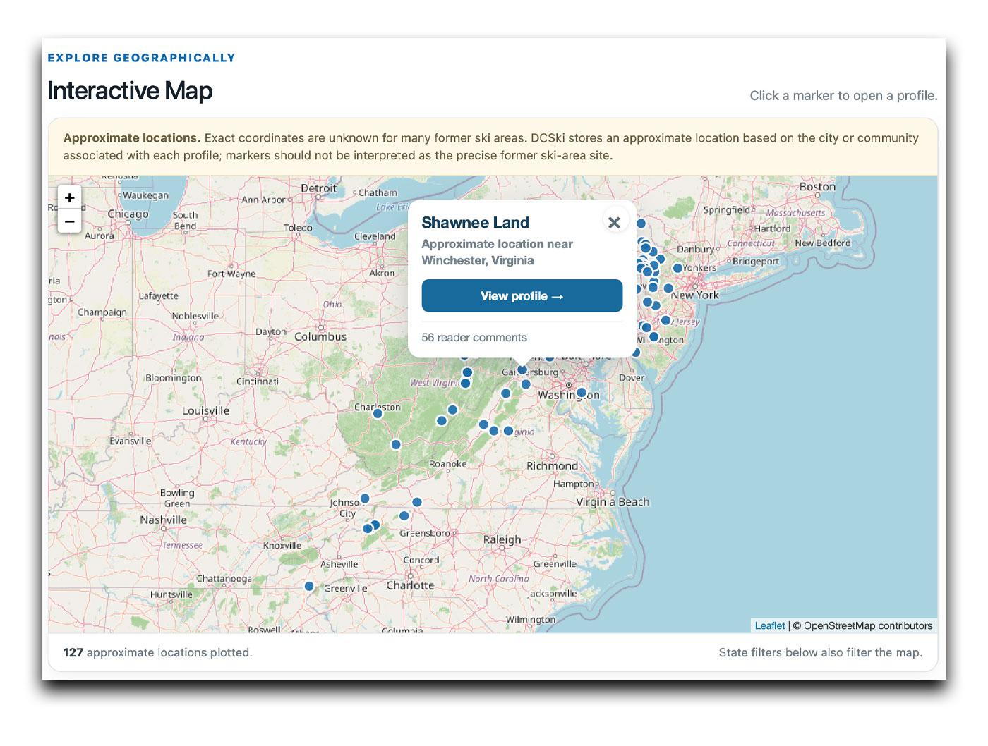 A new interactive map plots the approximate locations of over 100 A new interactive map plots the approximate locations of over 100