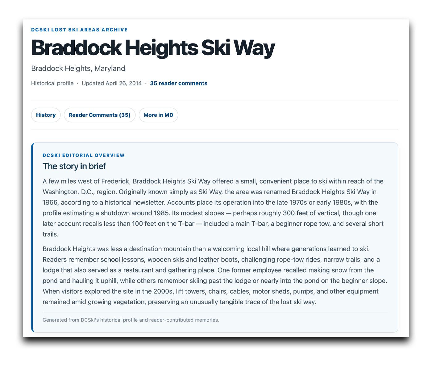 A narrative summary is now shown at the top of each lost profile, organizing everything we've learned about the area. A narrative summary is now shown at the top of each lost profile, organizing everything we've learned about the area.