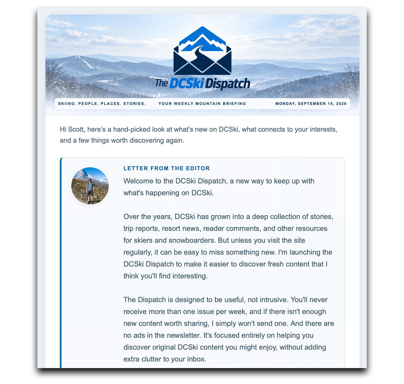 Coming soon for registered users: The DCSki Dispatch newsletter. Coming soon for registered users: The DCSki Dispatch newsletter.