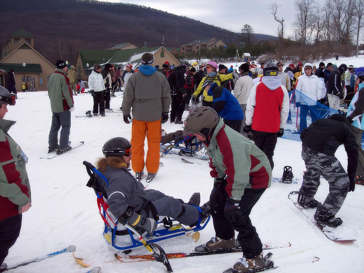 Volunteers learn to tether biskis at Whitetail Resort in 2009. Volunteers learn to tether biskis at Whitetail Resort in 2009.