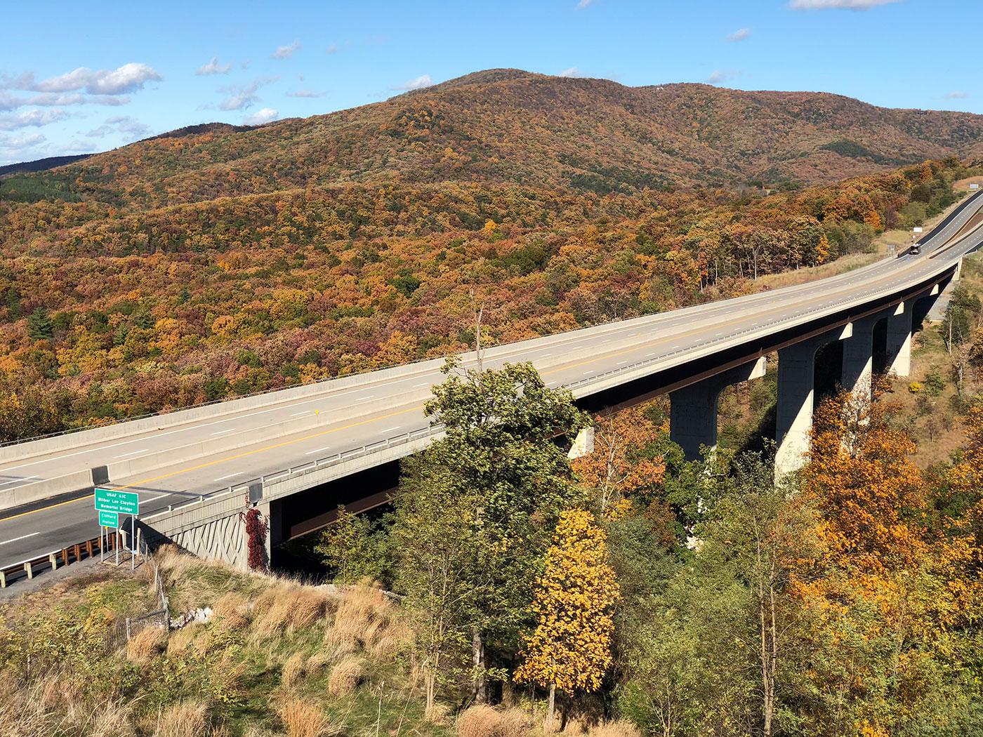 Corridor H cuts across Clifford Hollow in Hardy County, carrying skiers and other travelers west through the mountains of West Virginia. Corridor H cuts across Clifford Hollow in Hardy County, carrying skiers and other travelers west through the mountains of West Virginia.