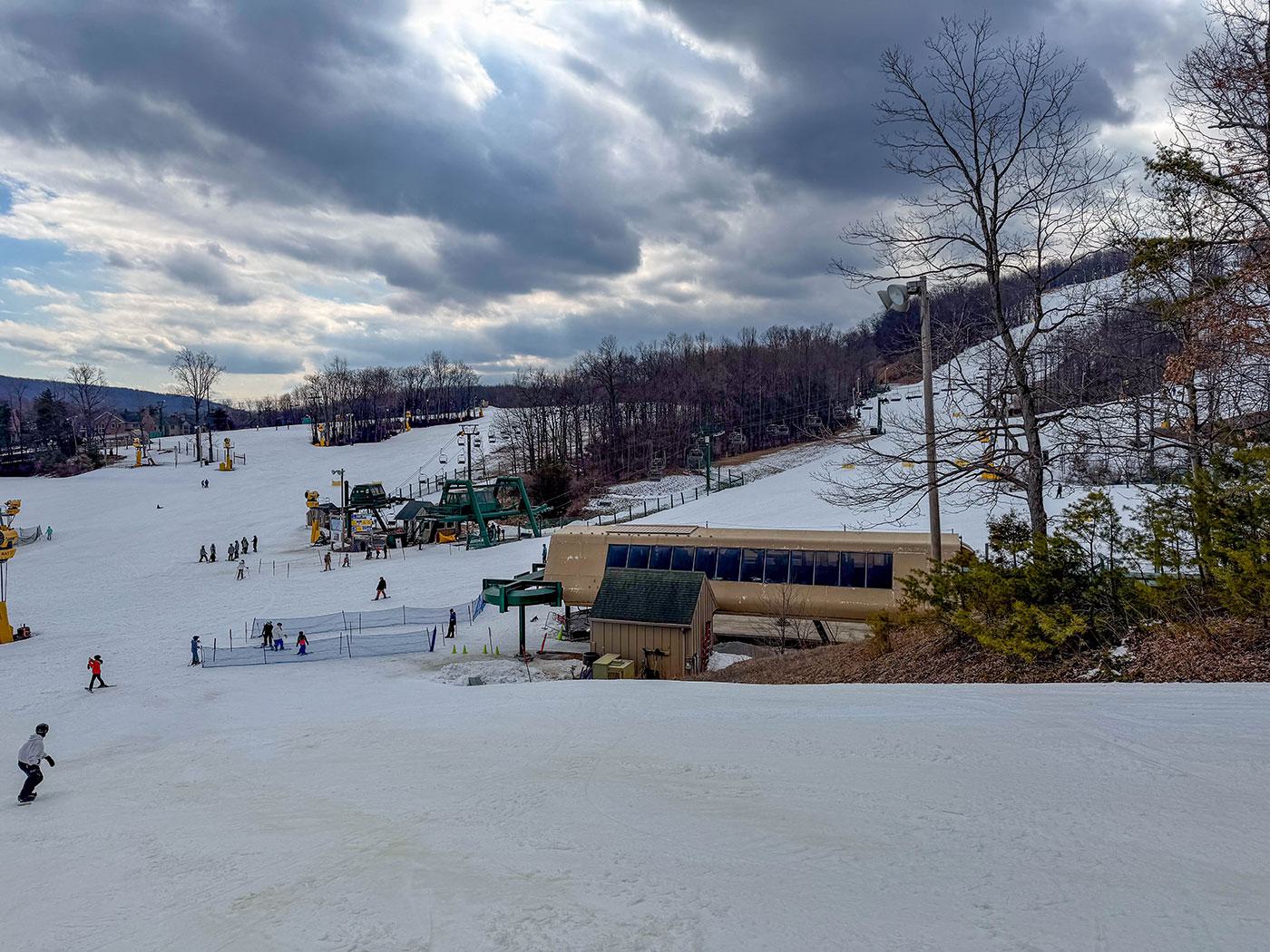 Whitetail was the first ski resort in the Mid-Atlantic to have a high-speed chairlift. Whitetail was the first ski resort in the Mid-Atlantic to have a high-speed chairlift.