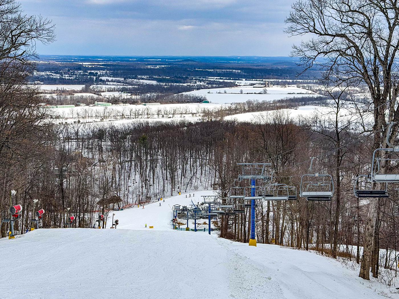 The backside area of Liberty offers intermediate and expert terrain. The backside area of Liberty offers intermediate and expert terrain.